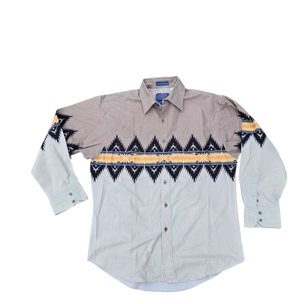 Pendleton High‎ Grade Western Wear Button Shirt Men's Medium Aztec Print